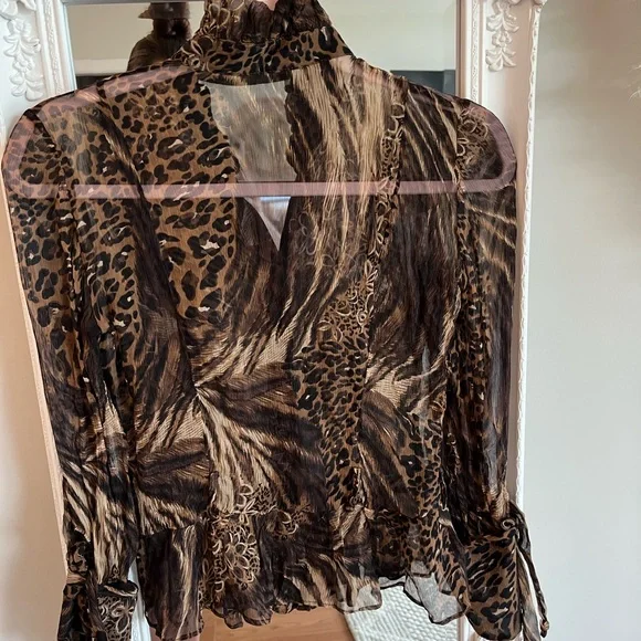Animal Print Sheer Blouse - Picture 5 of 5